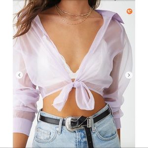Sheer Cropped Shirt